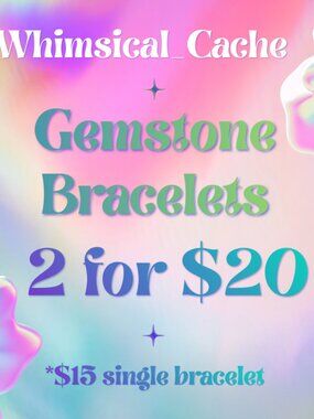 SALE Beaded Gemstone Bracelets - 2 FOR $20 - Boho Stretch NEW Genuine Colorful